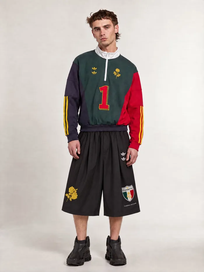 The same items on the AI model, full length, studio background